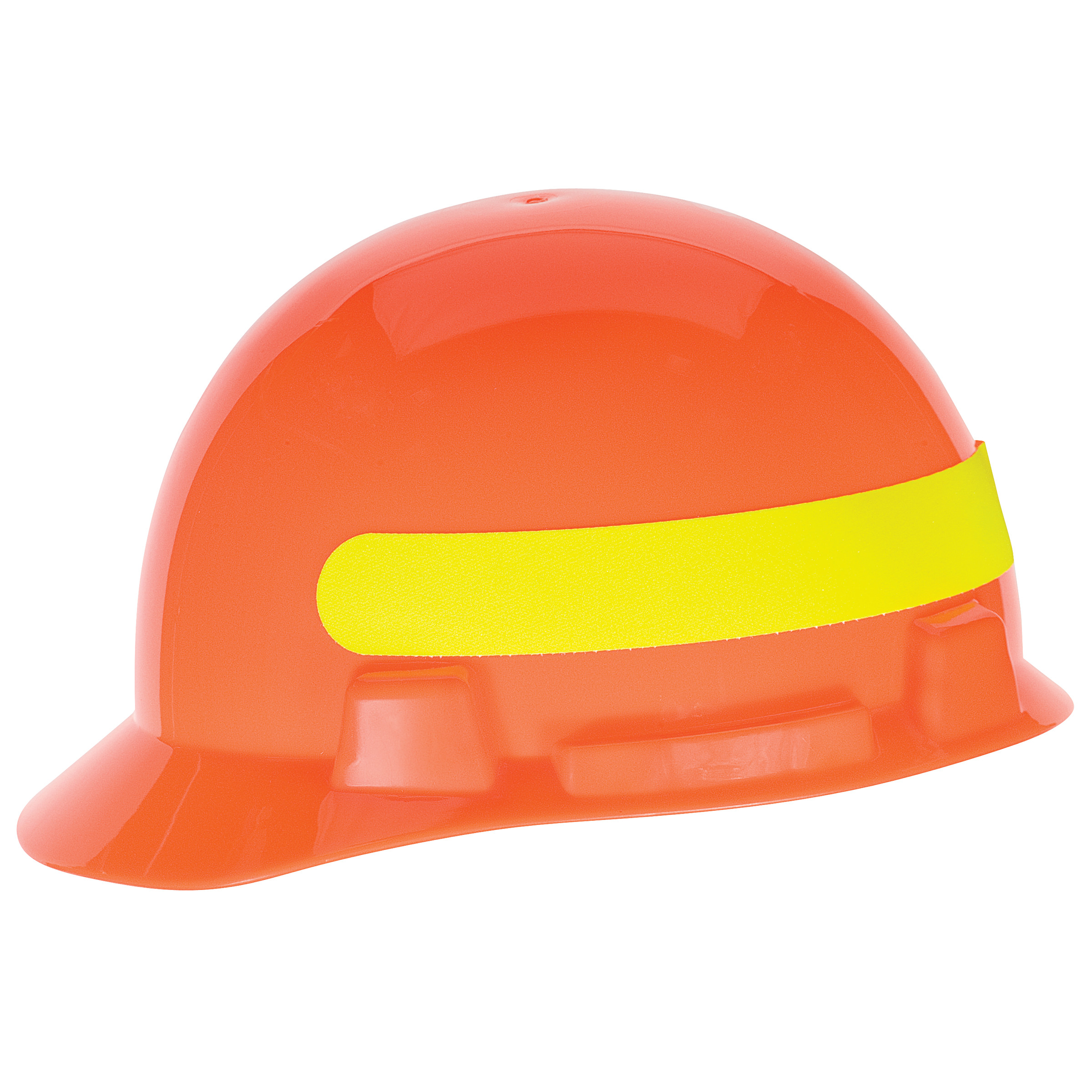 SmoothDome Protective Cap, Hi-Viz Yellow-Green w/Silver Stripe, 6-Point Fas-Trac III